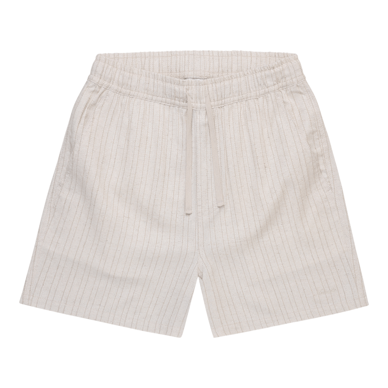 Paloma Linen Striped Shorts Oatmeal